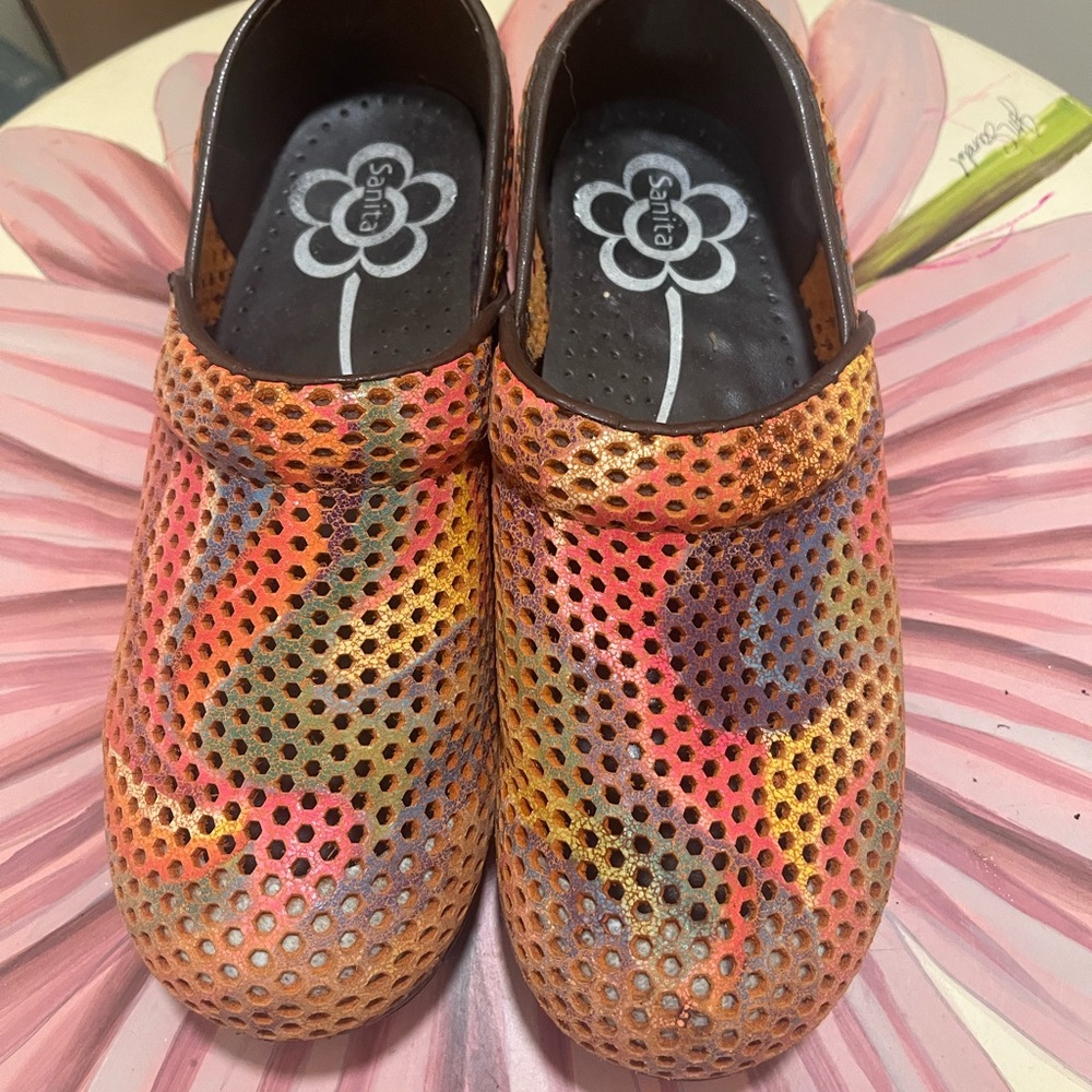 Sanita Women's Multicolor Mesh clogs
